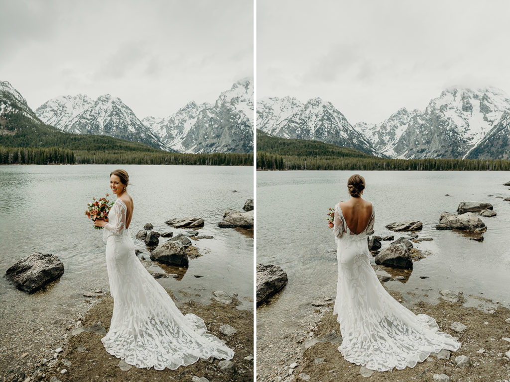 bride in grand teton national park wedding