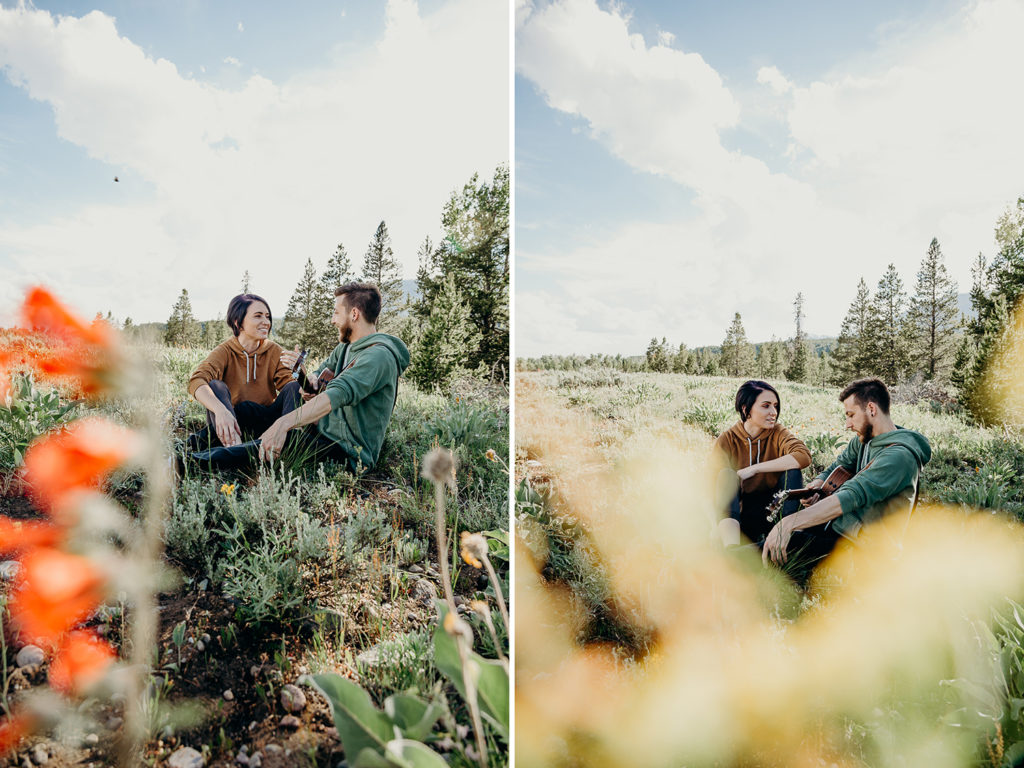 Wildflower Engagement Session in Grand Teton National Park