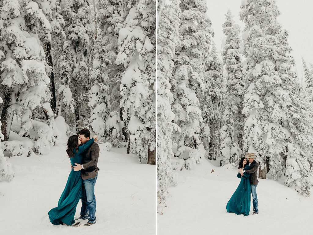 winter engagement in the mountains