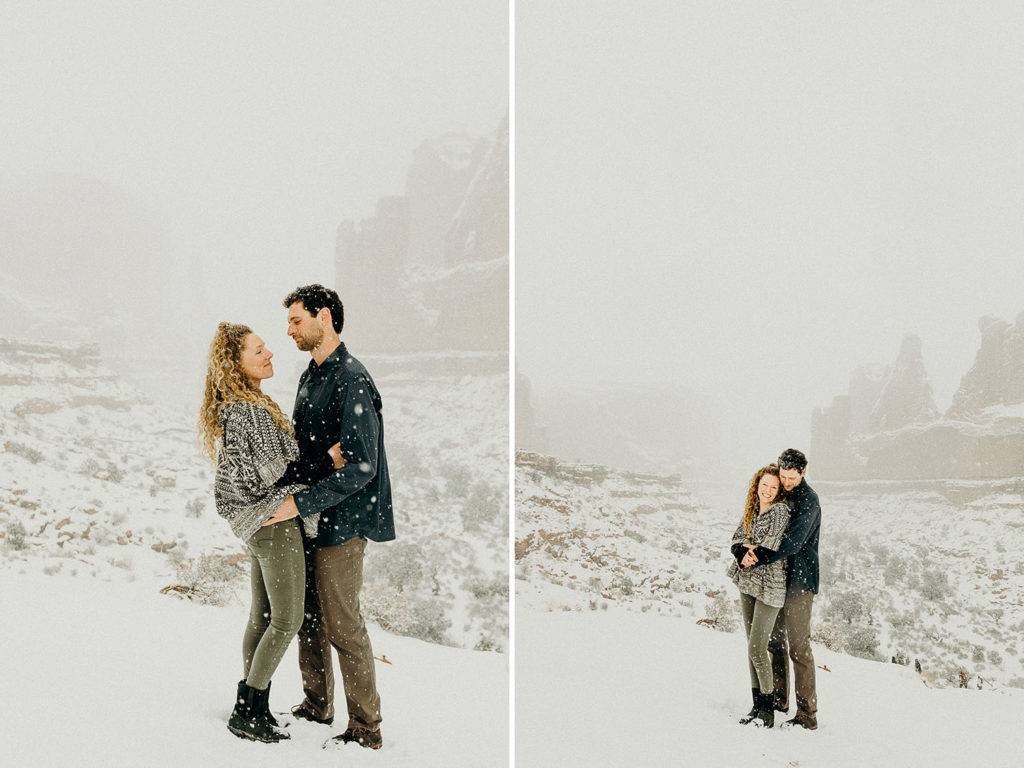 snowy desert wedding