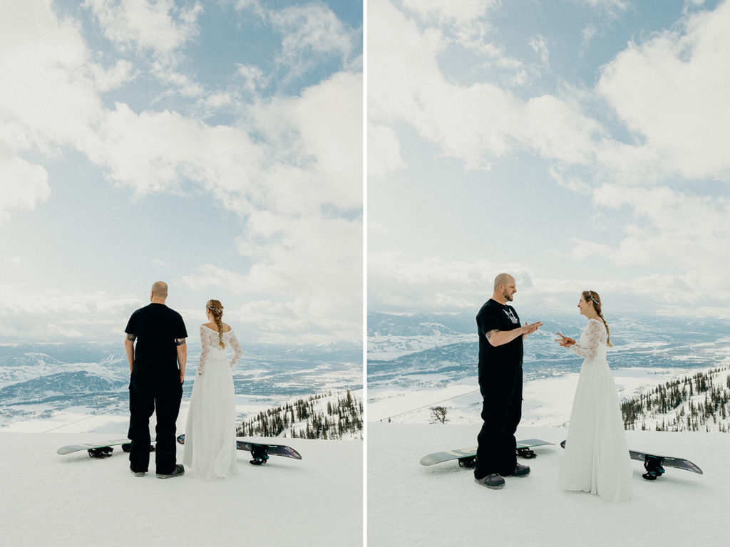 Jackson Hole Mountain Resort Snowboarding Wedding