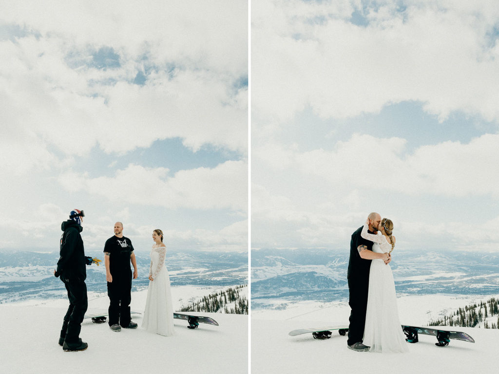 Jackson Hole Mountain Resort Snowboarding Wedding