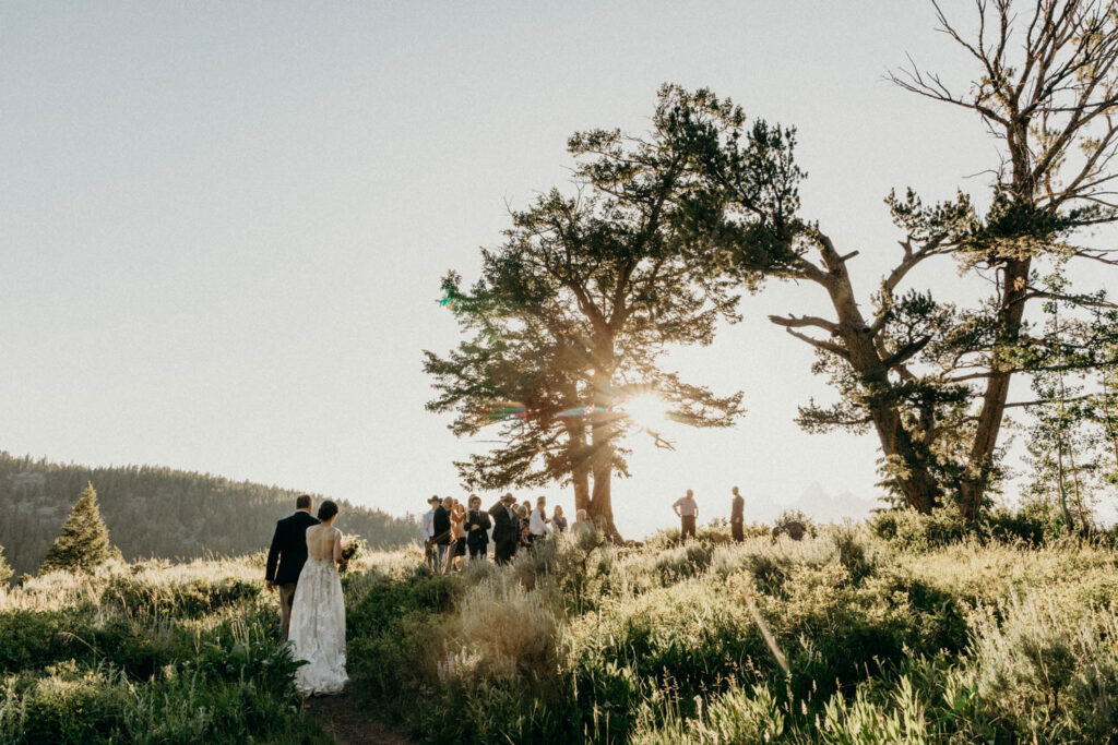 intimate ceremony at the wedding tree