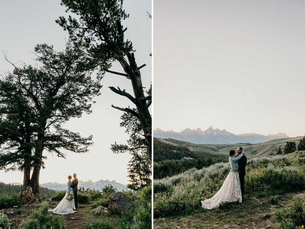 intimate ceremony at the wedding tree